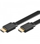 Cablu HDMI A tata la HDMI A tata, cu ethernet, 5m, contacte aurite, cablu plat, negru
