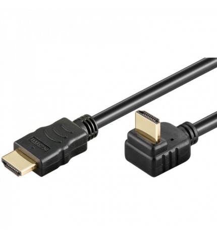 Cablu HDMI - HDMI V1.4 High Speed Ethernet 3 m Goobay 90 grade