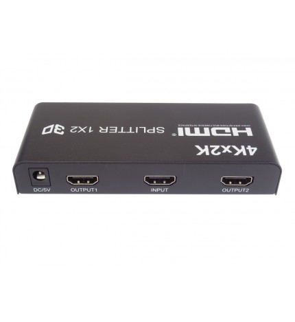 Splitter HDMI 2 porturi, 1 intrare - 2 iesiri, 3D, 4K x 2K, FULL HD, alimentator inclus , PremiumCord, khsplit2b