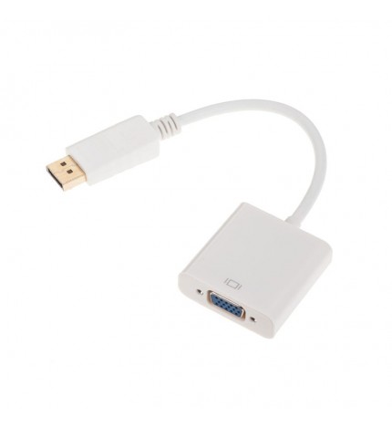 Cablu Adaptor DisplayPort tata - VGA mama, Alb KOM0849