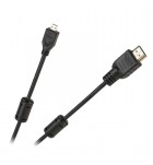 Cablu micro HDMI tata - HDMI tata cu ferite, 1.8M, Negru KPO3909-1.8
