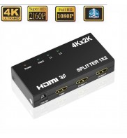 Splitter HDMI Activ, 3D, Full HD(1920x1080P/60Hz), alimentator inclus, 1 intrare - 2 iesiri