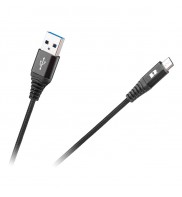 Cablu USB - micro USB Rebel 50 cm, negru, RB-6000-050-B