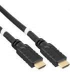 Cablu HDMI-HDMI, V2.0, Ethernet, cu amplificator, tripluecranat, aurit, 10m, 4K@60Hz, PremiumCord