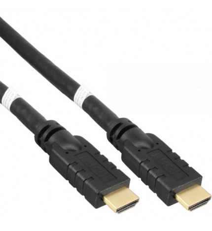 Cablu HDMI-HDMI, V2.0, Ethernet, cu amplificator, tripluecranat, aurit, 20m, 4K@60Hz, PremiumCord