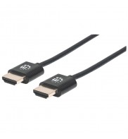 Cablu HDMI tata - HDMI tata, ultra subtire, 1.8M, MANHATTAN, Negru ,  ICOC HDMI-SLM-018