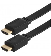 Cablu HDMI tata - HDMI tata, plat, High Speed, 1M, Ultra HD 4K, Techly, Negru, ICOC HDMI-FE-010