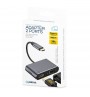 Adaptor USB tip C tata la HDMI mama si VGA mama HDMI 4K la 30 Hz si VGA Full HD 1080p la 60 Hz
