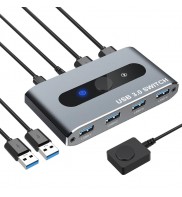 Switch USB 3.0, 2 PC-uri, 2 intrari - 4 porturi iesire, 5Gbps, Techly, IUSB-SW3024