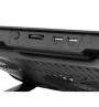Suport pentru laptop, 5 ventilatoare, ergonomic, reglabil, iluminat led, 17.3 inch maxim, 2 porturi USB, Negru