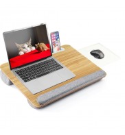 Suport portabil din MDF pentru laptop, ergonimic, baza captusita, suport mouse, telefon sau tableta, Techly, ICA-TBL 102