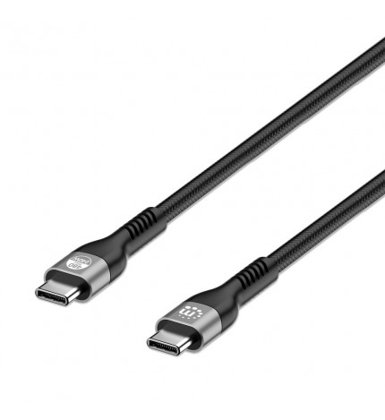 Cablu profesional, date si incarcare rapida, USB-C tata la USB-C tata, USB 2.0 EPR, 240W PD 3.1 e-Mark 2m, Manhattan