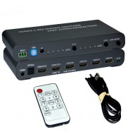 Switch matrice HDMI, audio extern, 4 intrari - 2 iesiri, 8K@60Hz, V.2.1, EDID, telecomanda, Negru, Techly, IDATA HDMI-MX428KA