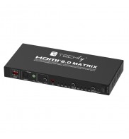 Switch matrice HDMI, 4 intrari - 2 iesiri, 4k2k@60Hz, HDCP, HDR, V.2.0, Negru, Techly, IDATA HDMI-H42C